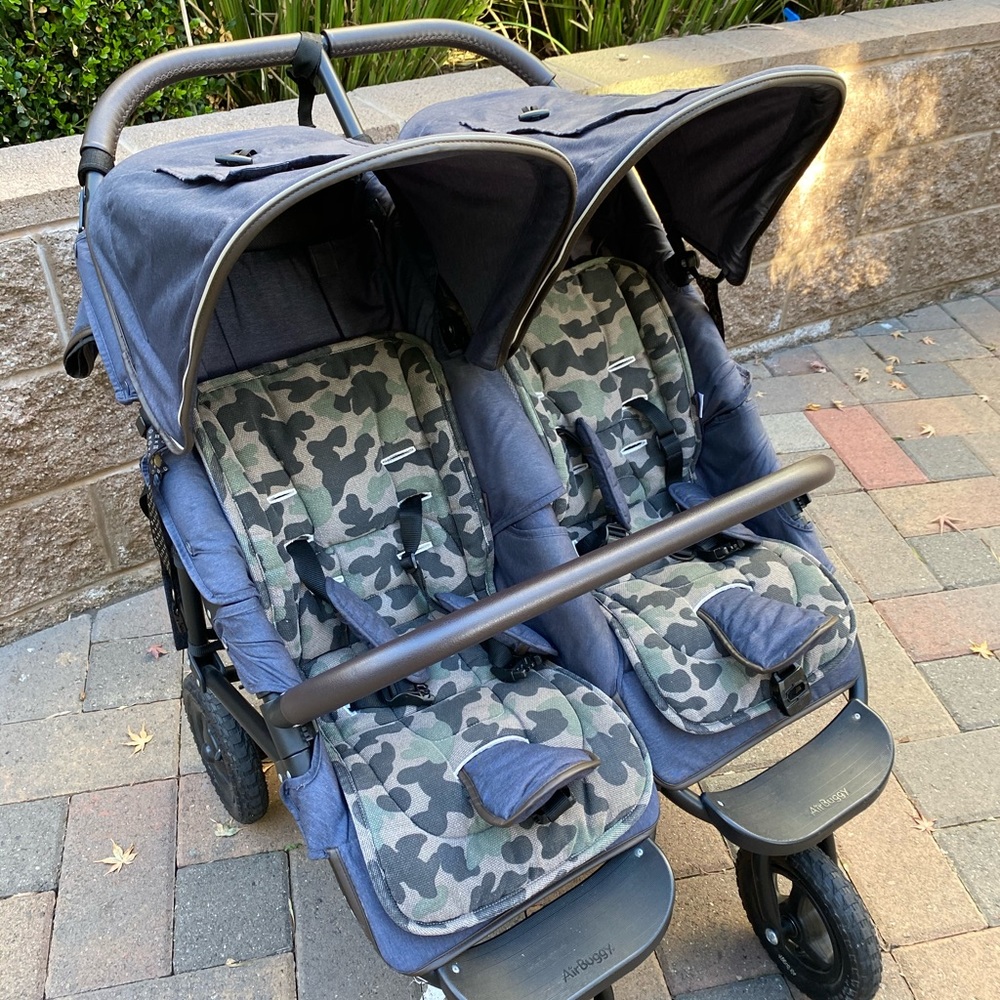 Double Stroller- Air Buggy in Denim- Excellent Condition